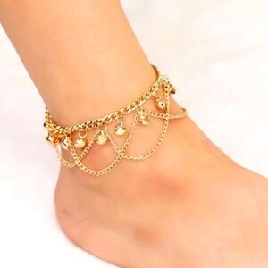 Anklet 18K Gold on 925 Silver Ankle Tennis Bracelet  - Jewelry  Diamonds Women's